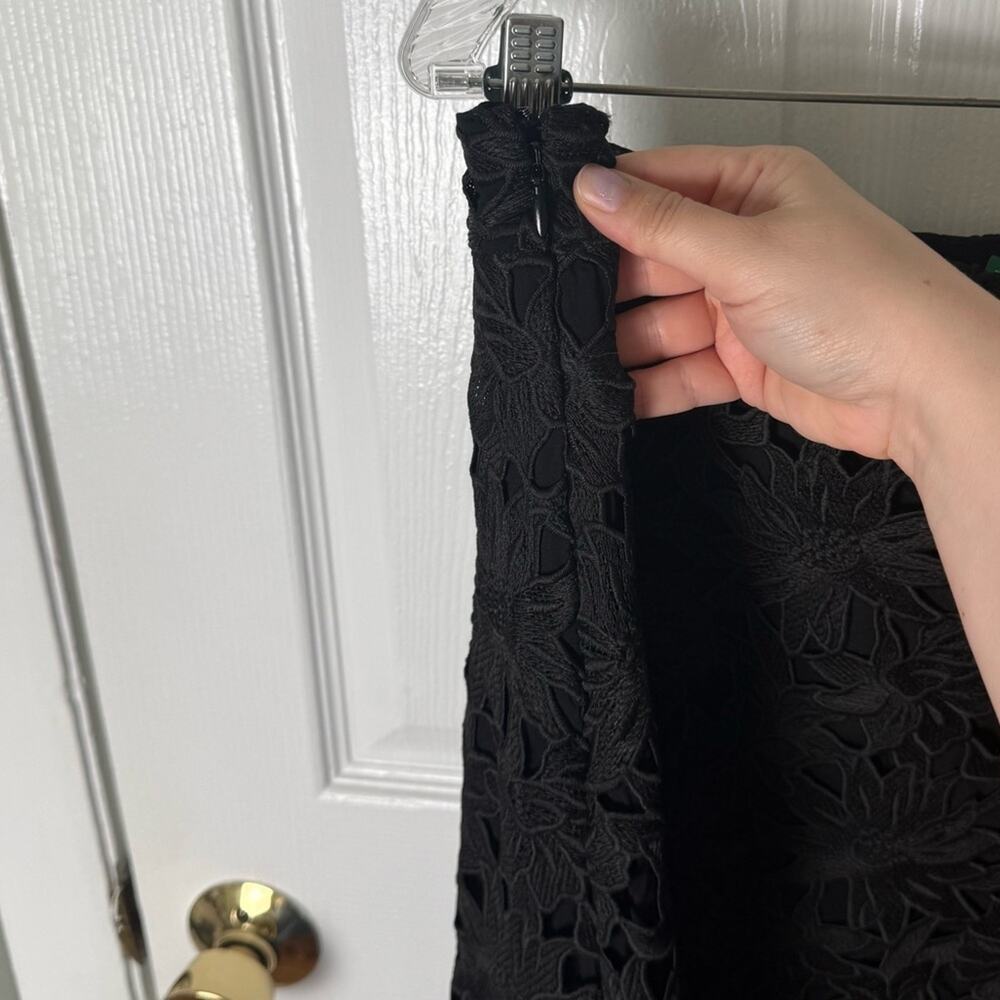 Farm Rio Black Flowered Lace Midi Skirt XL - Picture 5 of 8